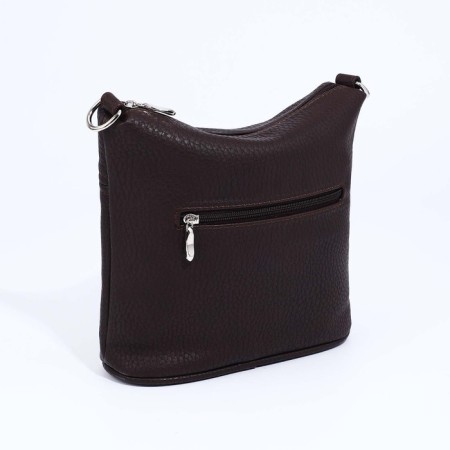 Janelli Cross-Boda Bag on a zipper, 2 outer pockets, dark brown color-1