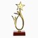 The award figure "Man with a star", gold, a plastic stand red, 18 x 6 x 6 cm.