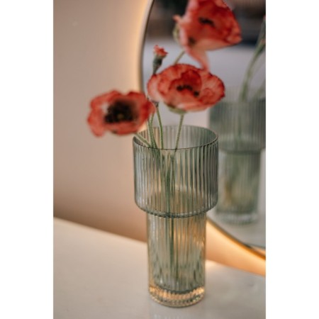 Decorative vase of embossed glass, 115 × 115 × 245 mm, color gray color-1