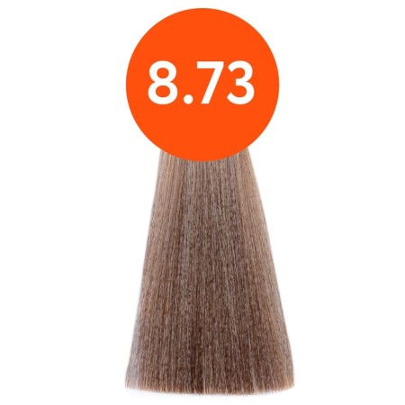 Cream-color hair Permanent Ollin Professional N-Joy, tone 8/73, light-brown brown-gold, 100 ml-1