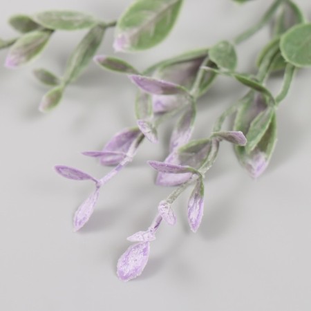 Artificial plant for creativity "Ficus leaves" set 6 pcs purple tips 12 cm-4
