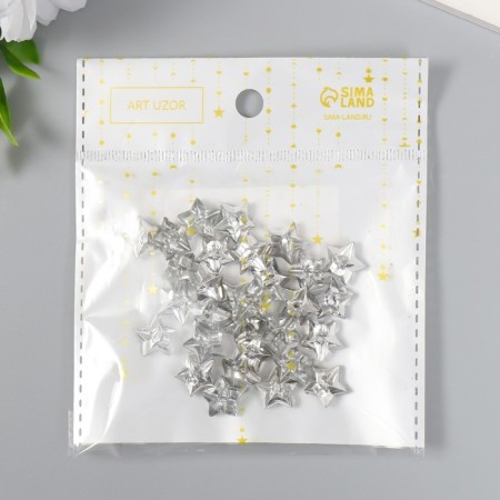 Buttons plastic for creativity on the midnight "Star. Crystal" set of 30 pcs 1.2x1.2 cm-3