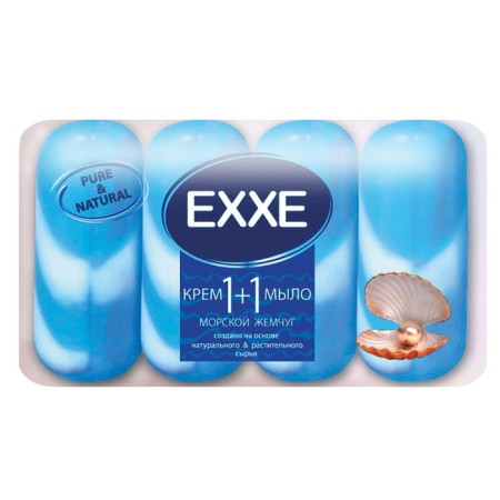 Cream-soiled EXXE 1+1, "Sea Pearls", blue striped, 4 pcs. 90 g