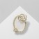 Brooch "Kame" frame, white color in gold