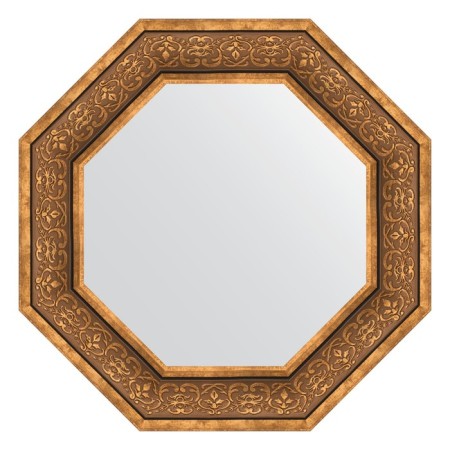 Mirror in the baguette frame, bronze monogram 101 mm, 64x64 cm