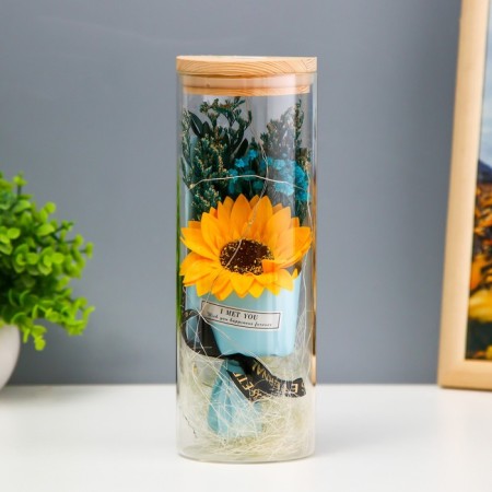 Nightnik Sobe "Bouquet with Yellow Flower" LED from batteries LR1130 8x8x23 cm Risalux-1