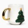 New Year! New Year's ceramic "Christmas tree", 600 ml, white color