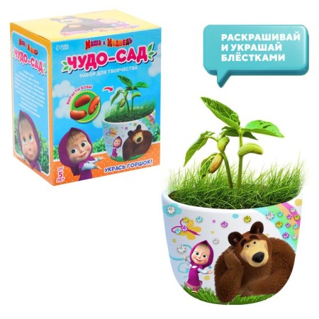 Set for creativity and experiments “Miracle-garden, grow grass” Masha and the bear, the germin-2