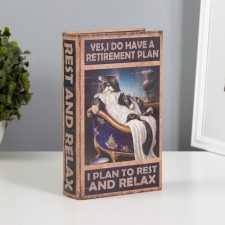 Safe-book wood, leatherette 