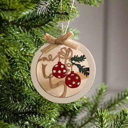Christmas tree toy "Ball with a branch", from batteries, glow warm white-1
