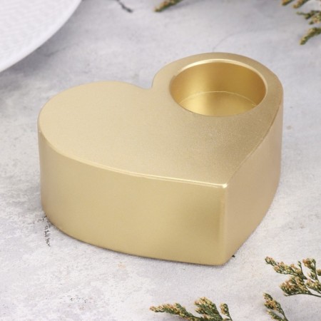 Summary "Heart Big. Marble" from gypsum, 10,5x9x4.5cm, gold-1