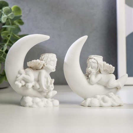 Polystone souvenir "Snowty angel in the month" MIX 7.7x7x3 cm