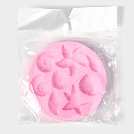 Mold Dolyana "Sea Stars", silicone, 8.7 × 1.1 cm, pink color-3