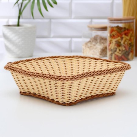 Basket for fruits and bread of the milk chocolate, 26.5 × 26.5 cm-1
