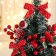 Christmas tree decor "Festive" bow in peas, 15x29 cm, red
