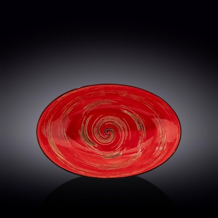 Oval dish Wilmax England Spiral, size 30x19.5x7 cm, red color