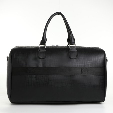 Road bag with a zipper, a suitcase holder, a long belt, black color-1