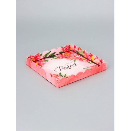 Cookie box, confectionery packaging, "beautiful", 21 x 21 x 3 cm-1