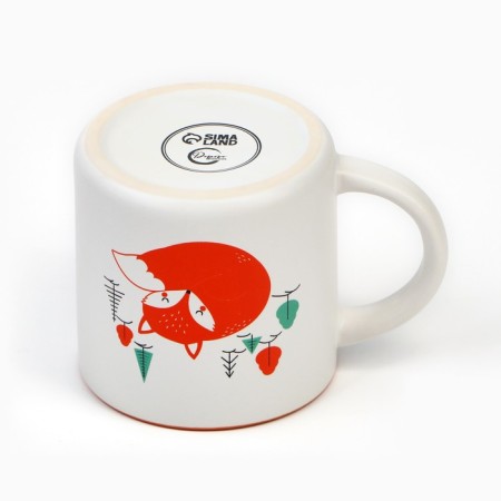 Ceramic "Fox" mug, 380 ml, white color-5
