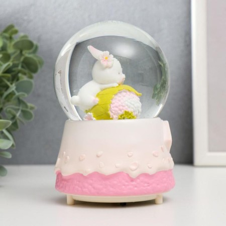 Souvenir Polystone Water Ball Light, Music "Bunny and Cake" MIX13x8x8 cm-3