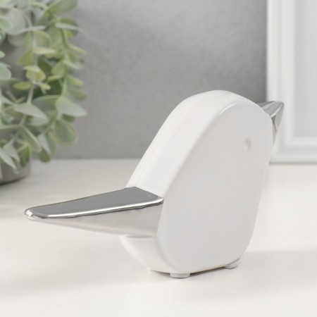 Souvenir Ceramics "Bird" White with silver 15.5x3.3x9 cm-2