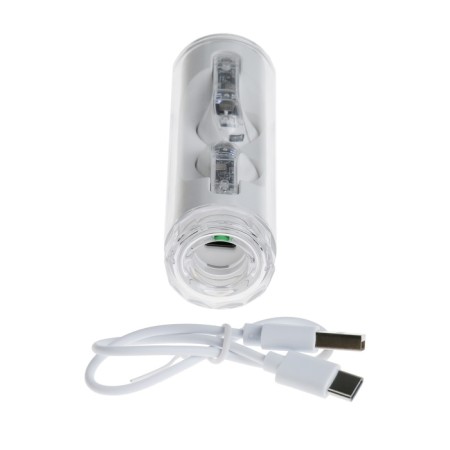 Wireless headphones YX11, TWS, inserts, BT 5.3. 28/200 mAh, noise -hand, transparent, white-6