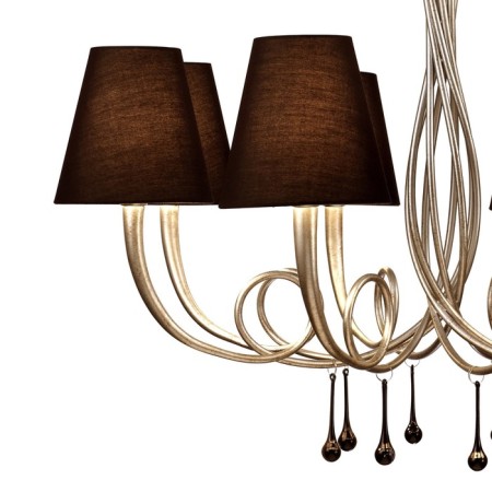 Suspended chandelier Mantra Paola, E14, 8x20W, 609 mm, matte silver color-1