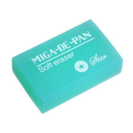 Rectangular "Neon" eraser in a paper holder, mix-6