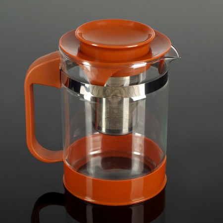 Glass teapot "Chocolate", 1.25 liters, with metal sieve-1