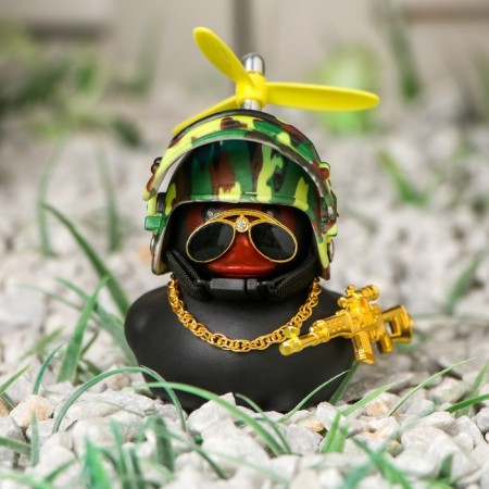 Duck with a propeller black, Hakki helmet-1