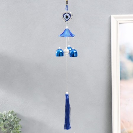 Wind Music Metal "heart" from the evil eye with a brush 3 bells 36 cm