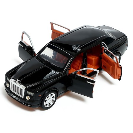 Metal machine "Limousine", 1:24, doors, hood, trunk, black color open-6