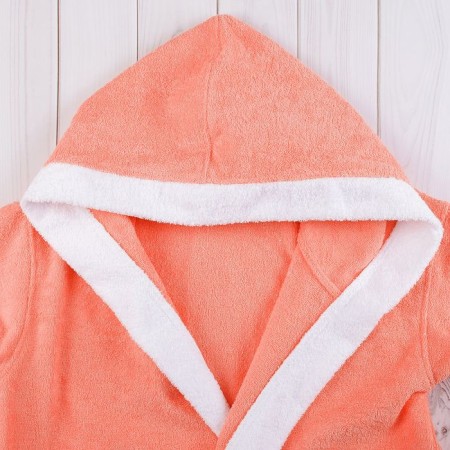 Women's bathrobe, size 48, white/coral, maistra-1