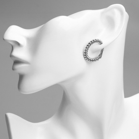 Cooping earrings Xuping radiance, color silver, d = 2.5 cm-2