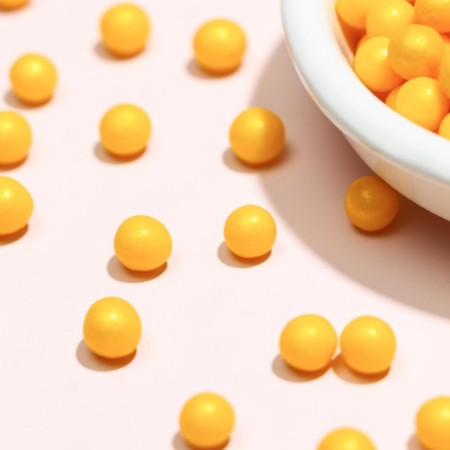 Sprinking confectionery in confectionery glaze "Pearls" gold 6-8 mm 50 g-3
