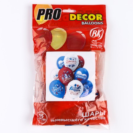Shar Latex 12 “Russia is my homeland!”, Schilk Fig., 1 tbsp., 2 central core, set 25 pcs., Mix-2