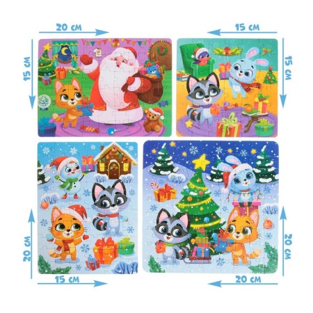 Puzzles set 4 in 1 "New Year with friends"-1
