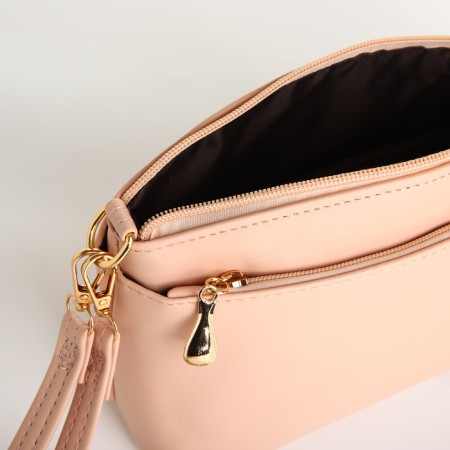 Bag Women's Cross-Bodi with a zipper, powder color-4