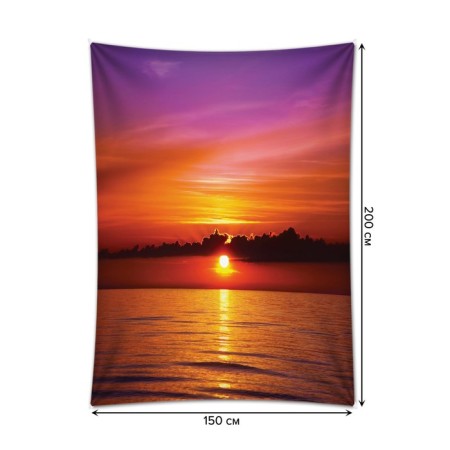 Decorative panel with photo printing "Sun says goodbye", vertical, size 150x200 cm-1