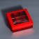 Box for 9 sweets red glitter, 12.5 x 12.5 x 4 cm. Confectionery packaging