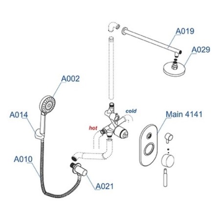 The wasserkraft a14129 shower system, built -in, tropical shower, shower, chromium-2