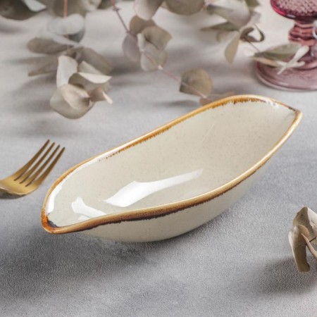 Ceramic sapphire salad, 24 × 9.5 × 5.5 cm, beige color
