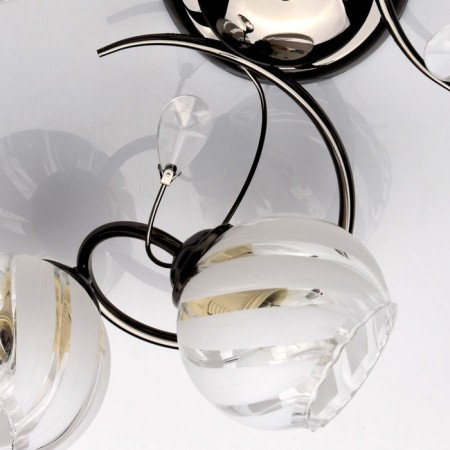 Ceiling chandelier "Grace" 6x60W E27 Nickel 56x56x18cm-5