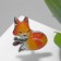Icon "Fox", white-orange color in silver