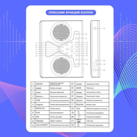 Musical flexible piano "Magic Music", 49 keyboards, works from the battery-5
