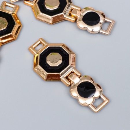 Decor for creativity plastic buckle "Geometry" gold 2.8x6.4 cm