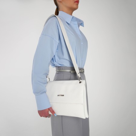 Women's bag Textura, messenger, average size, white color-1