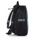 A backpack with a zipper, black color