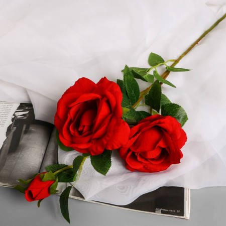 Artificial flowers "Webly rose" d-10 cm 67 cm, red