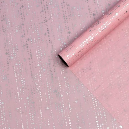 Flower film "Falling stars", 58 cm x 5 m pink-1
